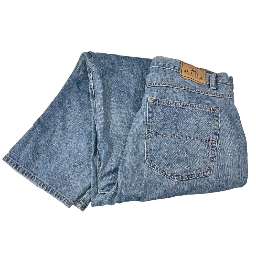Open Trails 36x31.5 Blue‎ Denim Jeans Stonewashed Straight Leg Gorpcore Dad Core